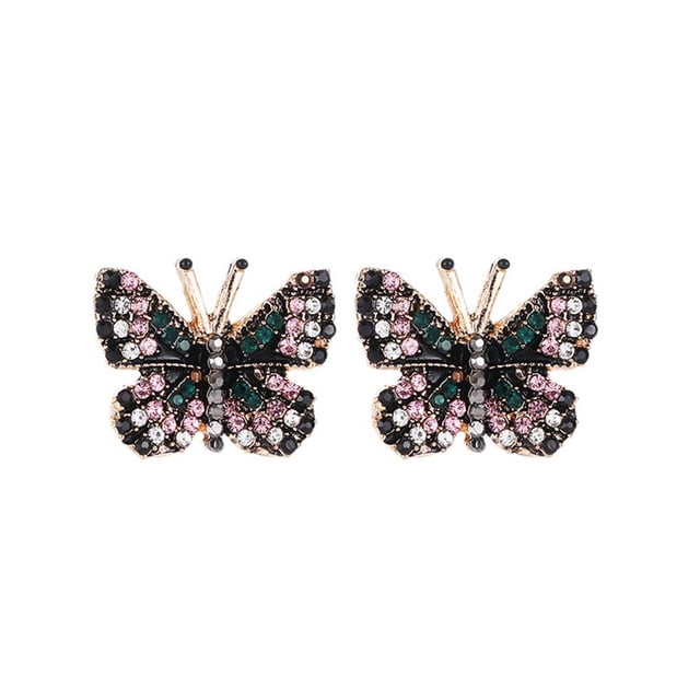 Pendientes étnicos de mariposa Con diamantes de imitación Sonducket para mujer 1 par PS13104-00
