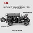thumbnail image 4 of Diecast 1:24 Alloy Model Car Miniature Jeep Wrangler Rubicon For Children Collectible Gifts Metal Vehicle Off-road Boys Hot Toys, 4 of 5