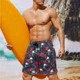 thumbnail image 2 of XYZCANDO Couple Matching Beach Set His Hers Swimwear Men's Beach Shorts & 2 Piece Women's Drawstring Bikini Gothic Skull Roses Hawaiian Outfits Vacation Pool Party Honeymoon Beach Wear, 2 of 6