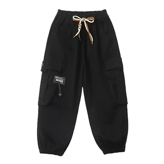 REDARER Boys Cargo Pants with Side Pockets Comfortable Long Trousers for Kids Autumn Winter Outdoor and School Wear,5-6 Years
