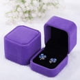 thumbnail image 4 of Caja para Aretes VentDepot VelvPurple 25Pzas terciopelo Morado 5.5x4x5cm, 4 of 5