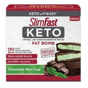 SlimFast Keto Fat Bomb Snacks, Mint Cup, Pack of 14 (Pack of 3)