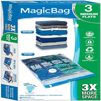 Magicbag® Original Flat Instant Space Saver Storage - Medium - 3 Pack