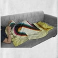 thumbnail image 6 of 21st Birthday Soft Flannel Fleece Throw Blanket, Invitation to an Birthday Party on a Yellow Radial Backdrop Image, Cozy Plush for Indoor and Outdoor Use, 50" x 60", Multicolor, by Ambesonne, 6 of 6