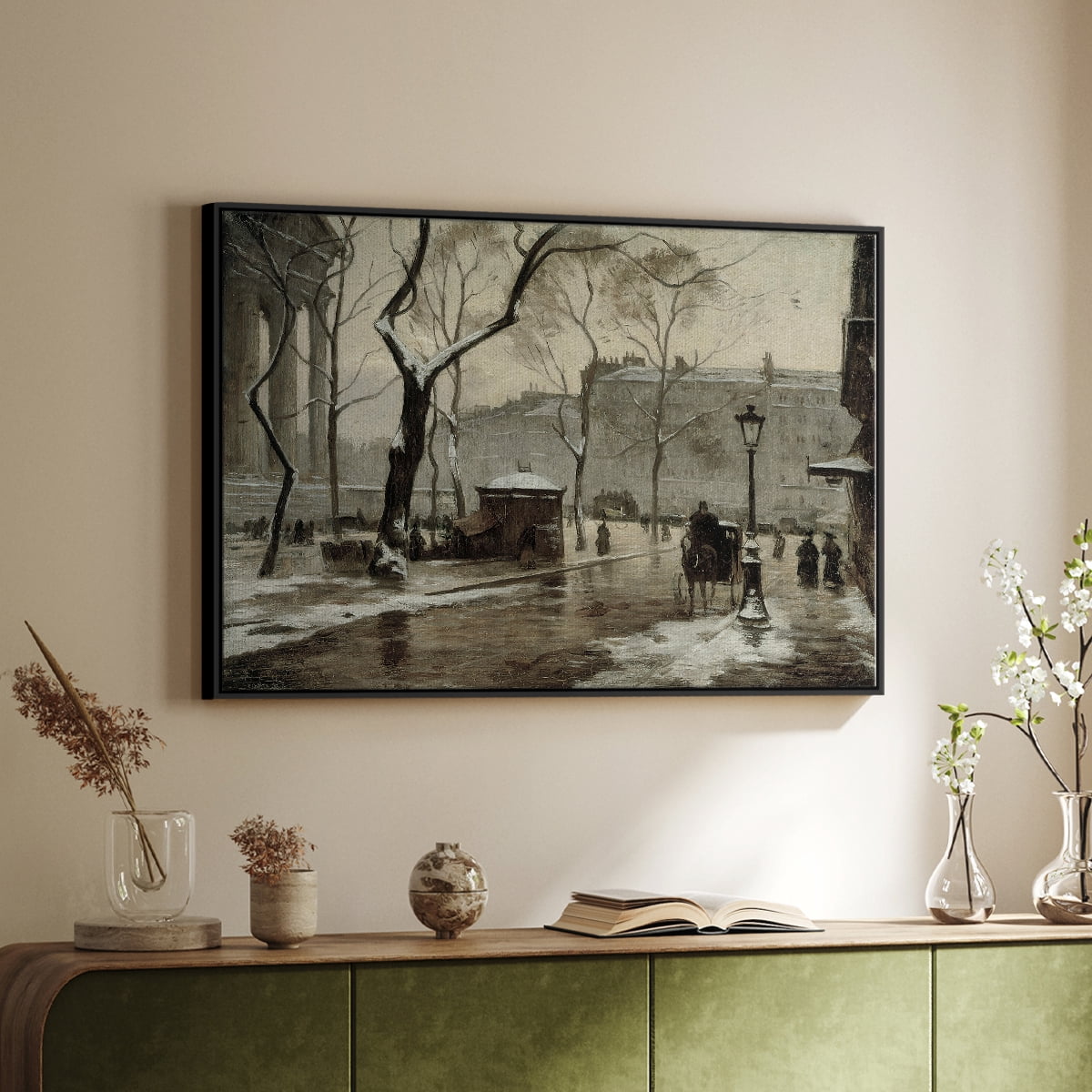 Vintage Animal Print-XXIX By Wexford Home Framed in Black Wood Gallery Wrapped Canvas 27 in. x 41 in.
