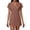#0132-Khaki, variant on Uootdi Womens Short Sleeve V Neck Waffle Knit Dresses Embroidery Trim Casual Shift Dresses Solid Color Mini Dresses Gift