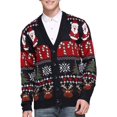 thumbnail image 1 of Chandail de Noël pour Hommes Rudolph Renne Vacances Festif Tricoté Cardigan Mignon Laid, 1 of 6