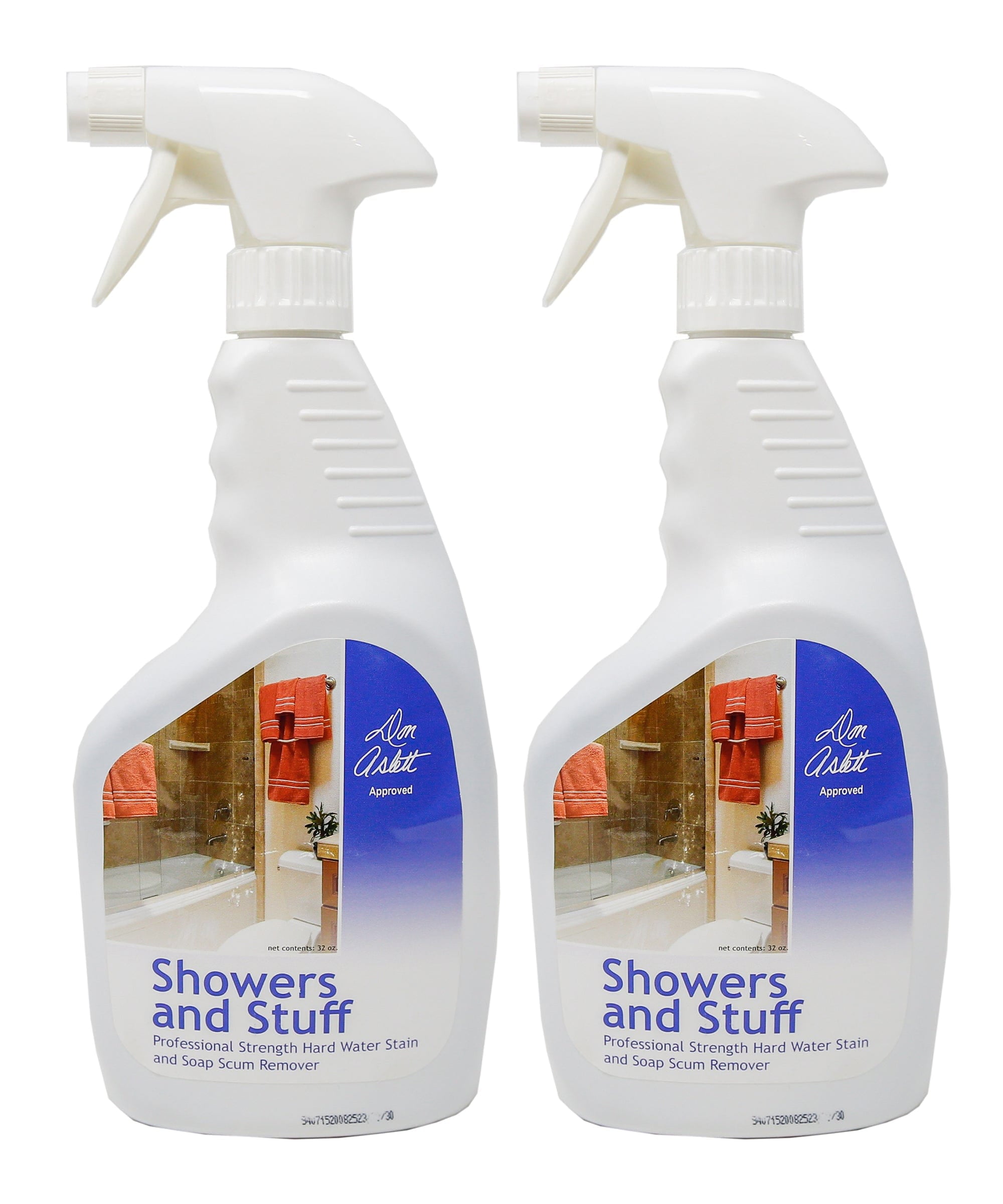 Don Aslett's 32oz Showers and Stuff Cleaning Foam with Long Handle Grout  Brush and Microfiber Scrub