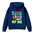 thumbnail image 7 of IWRICH My Teacher Survived 100 Days of Me Hoodies for Boys Girls Long Sleeve Lined Hooded Sweatshirts Cute Tops,Size 2-14 Years Navy 110, 7 of 7