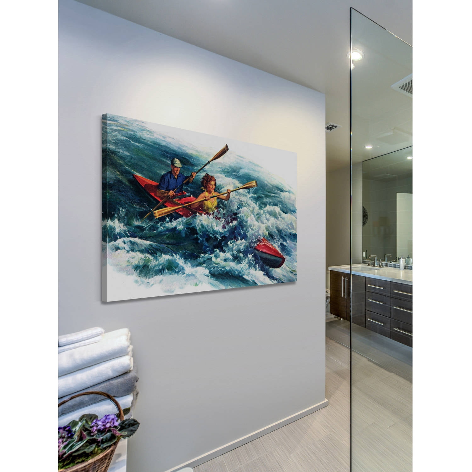"Raging Rapids" Painting Print on Wrapped Canvas