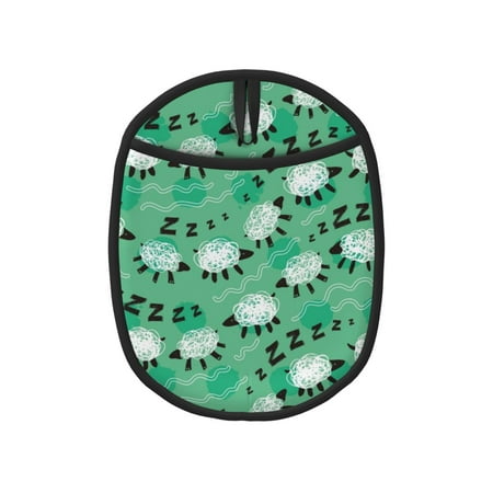 

Qekee Sheep Zzz Pattern Silicone Pot Holders Oven Mitts Heat Resistant Hot Pads Non Slip Pot Holder Towel Cloth Interior Lining