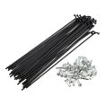 thumbnail image 1 of Unique Bargains 40 radios 14G J Bend de 136 mm x 2 mm con cabecillas para bicicleta de acero negro, 1 of 1