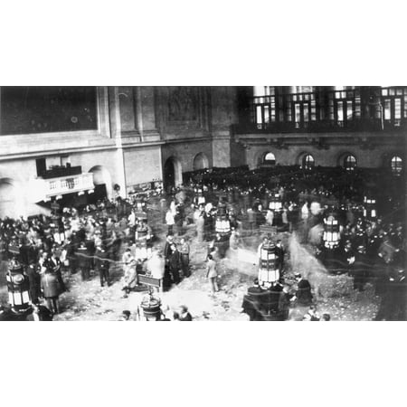 New York Stock Exchange Na Secret Picture C1907 Made With A Camera Concealed In A Sleeve Of The New York Stock Exchange Which Strictly Forbade The Taking Of Pictures Rolled Canvas Art -  (24 x