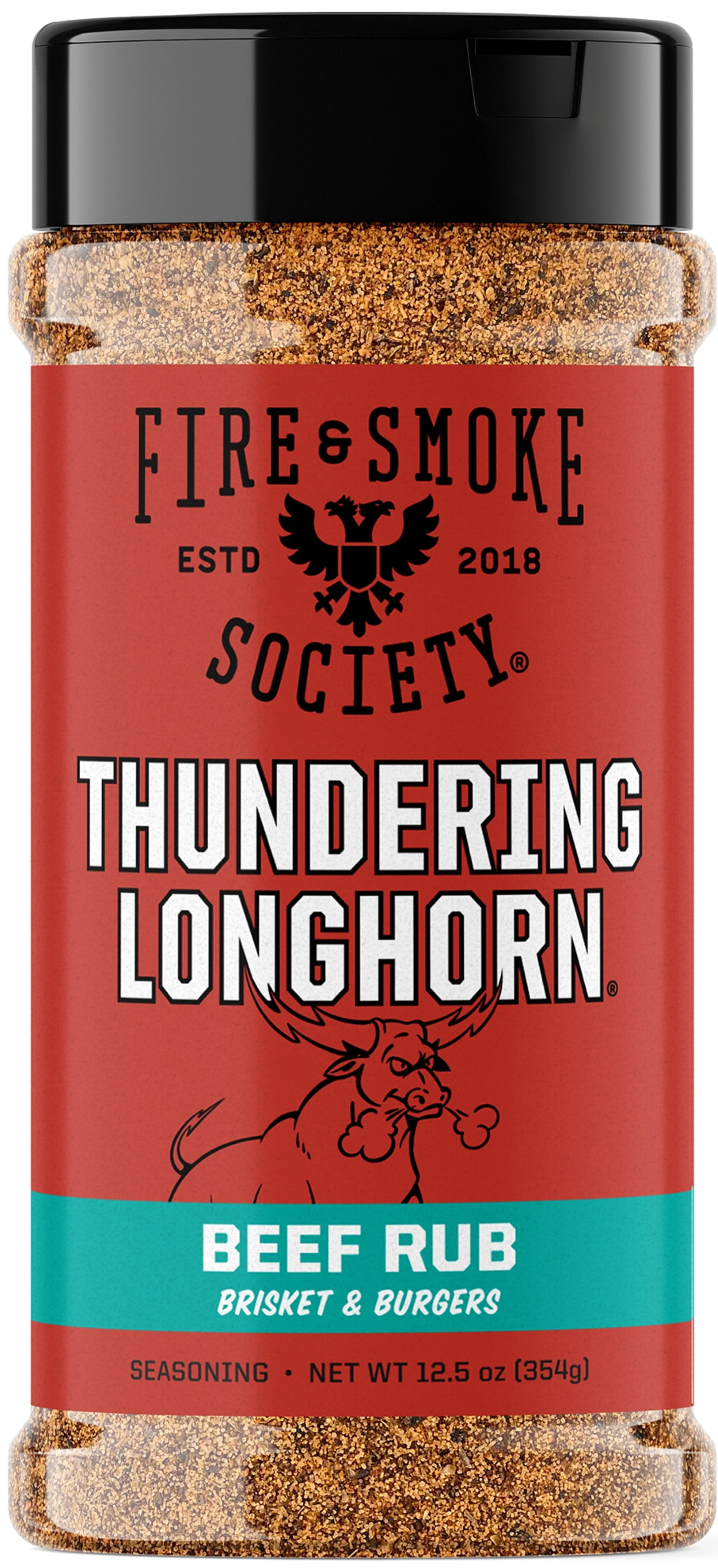 (6 pack) Fire & Smoke Society Thundering Longhorn Steak Seasoning, 12.5 oz Mixed Spices & Seasonings