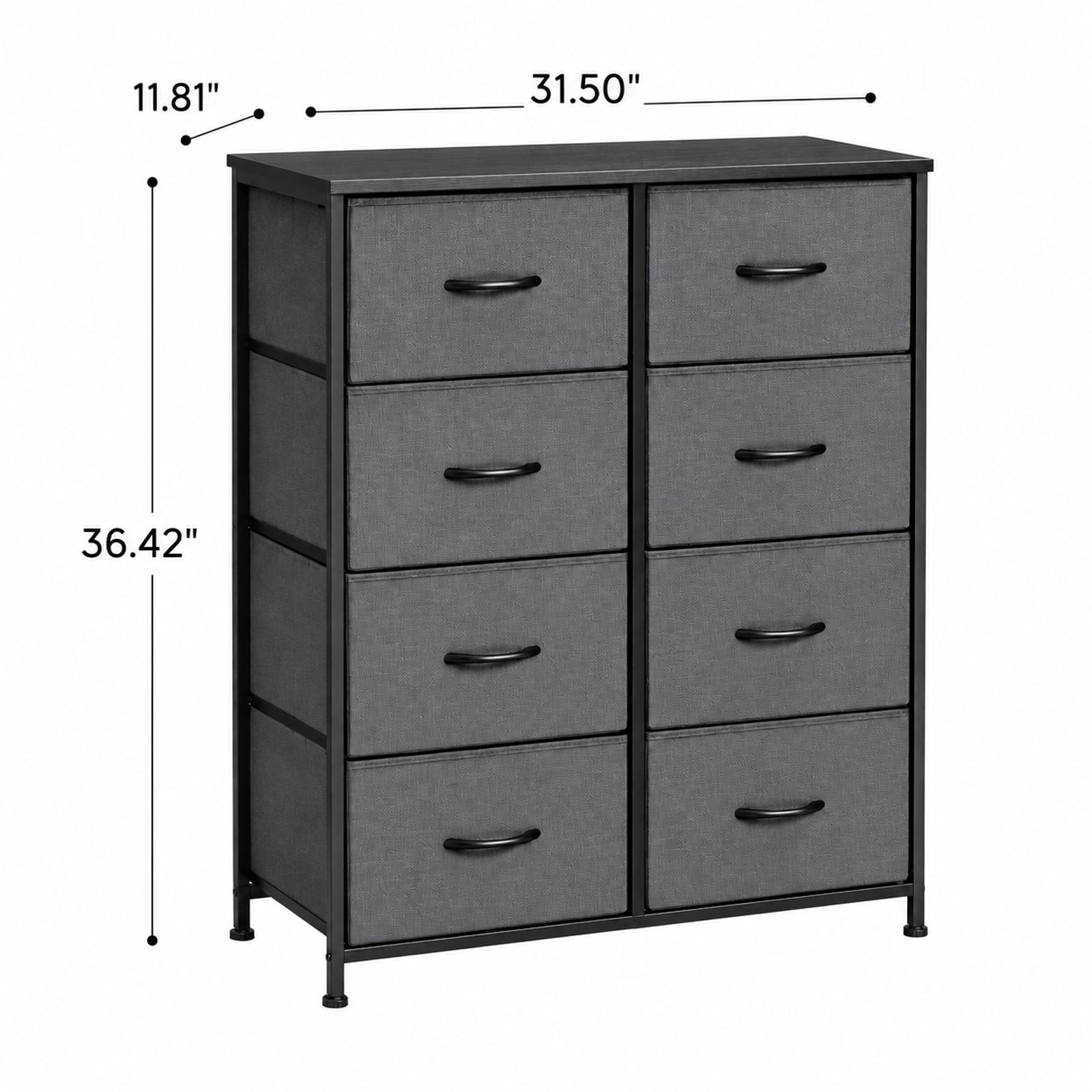 Alvantor Dresser for Bedroom, Chest of 8 Drawers, Steel, MDF, Wooden Top for Kid Room, Closet, Entryway, Nursery
