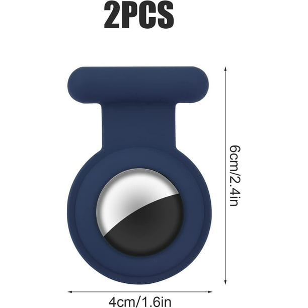 Lot de 2 bracelets étanches Air Tag en silicone souple pour enfants -  Tracker GPS léger compatible avec Apple AirTag - Bleu marine et noir