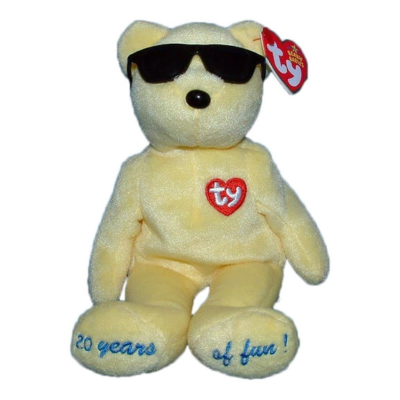 Ty Beanie Baby: Summertime Fun the Bear - Los Angeles - Yellow | Stuffed Animal | MWMT's