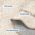thumbnail image 2 of Scalloped Edge Area Rug – Non-Slip, Machine Washable Low Pile Indoor Carpet, Modern Farmhouse Floor Mat for Living Room, Bedroom, Nursery, Dining Room, Office, 2 of 8