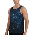 thumbnail image 2 of Gaeub Blue Glitter Retro Men's Athletic Tank Top, Workout Sleeveless Shirts, Running Tank Tops for Gym, Running, Training - Medium, 2 of 9