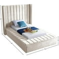 thumbnail image 6 of Meridian Furniture Kiki Solid Wood and Velvet Twin Bed in Cream, 6 of 6
