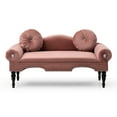 thumbnail image 2 of 54" Velvet Upholstered 2 Seater For Living Bedroom, With Nail Head Trim, Wood Legs And Pillows, Rose Colorway 54"width, & Legs,, 2 of 4
