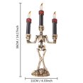thumbnail image 2 of Candelabros de Halloween, velas, bombillas LED, esqueleto, calavera, soporte sin llama, funciona con pilas, parpadeante, espeluznante, 2 of 5