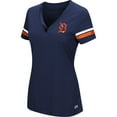 thumbnail image 2 of Women's Majestic Navy Detroit Tigers Plus Size Sparkling Fun Button V-Neck T-Shirt, 2 of 3