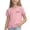 Pink, variant on Girl's Lettuce Hem T Shirts Crewneck Short Sleeve Ribbed Knit Blouse With Bow Graphic Summer Cute Soft Loose Tops Black 2 Years