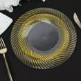Efavormart 10 Pack | 9" Clear / Gold Swirl Rim Plastic Dinner Plates ...