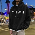 thumbnail image 4 of KHONTS Hooded Sweatshirt for Men YHWH Hoodies Shirt Inspirational Funny Letter Printed Graphic Pullover Tops Black XL, 4 of 6