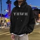 thumbnail image 3 of MHFRRA Sudadera con Capucha de Temática Cómoda para Un Jersey Informal, Ropa de Calle Suave, Ajuste Relajado, Suéter de Cuello Redondo con Diseño de Capucha Negro, 3 of 5