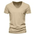 thumbnail image 2 of Kureaily Mens Summer Casual Short Sleeve T-Shirt Plain v Neck Shirts, 2 of 6