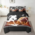 thumbnail image 3 of Feelyou 3D Rugby Football Twin Bedding Sets 7-Piece for Teen, Eat Soccer Sleep Bedding Comforter Set, Cartoon Sports Theme Reversible Sheet Sets, Super Cozy Room Decor, 3 of 9
