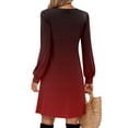 thumbnail image 3 of Maxi Dress for Women 2025 Long Sleeve V-Neck Female Fashion Elegant Dresses Casual Female Straight Evening Dresses Red 2XL, 3 of 4