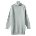 thumbnail image 4 of zaveiop Womens Turtleneck Oversized Long Sweater Dress 2025 Plus Size Tunic Pullover Knit Winter Dresses (Grey, XL), 4 of 4