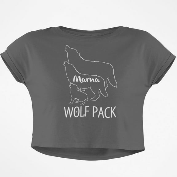 Wolf Pack Mama Junior Boxy Crop Top T Shirt