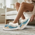 thumbnail image 3 of POLERO Sea Turtle Beach Print Women Slippers Comfortable Thick Sole House Slippers for Woman Warm House Bedroom Shoes, Size 8-9, 3 of 7