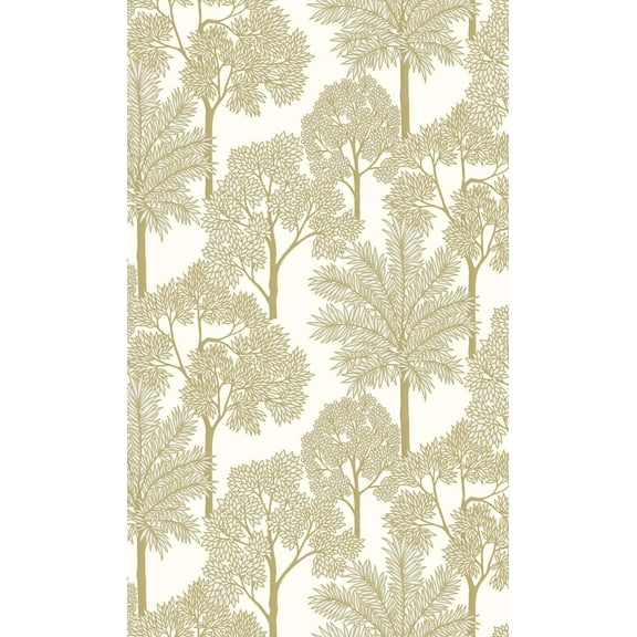 Whites Palm Forest Tropical Printed Non-Woven Non-Pasted Textured Wallpaper 57 Sq. Ft.