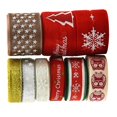 thumbnail image 1 of 9 Rouleaux Ruban de Noël, 2 Verges/rouleau Rubans Gros-Grain Rubans Polyester Xmas, 1 of 6