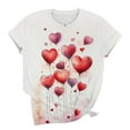 thumbnail image 5 of Craaazy Womens Short Sleeve Valentines T Shirts Cute Love Heart Shirt Casual Hearts Tops Gifts, 5 of 5
