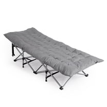 YEXJ Portable Folding Camping Cot Bed with Soft Pad for Outdoor Adults Sleeping Bed