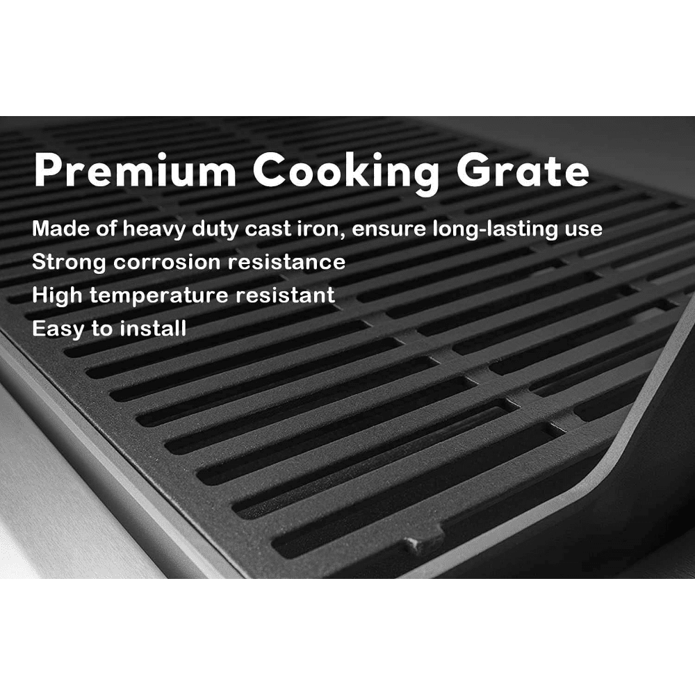 2 Pcs Nonstick 17.5X11-Inch Cast Iron Grill，Grill Grates & Racks,No Rust No Aging, Years of Durability, High Quality