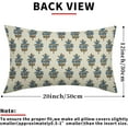 thumbnail image 4 of Brown Blue Floral Pillow Covers 12x20 Set of 2 Spring Flower Leaves Print Decorative Lumbar Throw Pillow Cases Outdoor Farmhouse Decoration for Sofa Couch Bed, 4 of 6