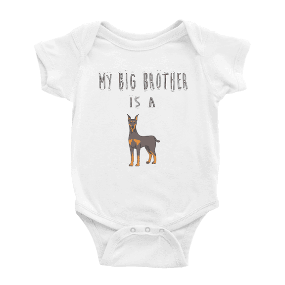 My Big Brother Is A Deutsch Pinscher Dog Funny Boys Girl Baby Bodysuit