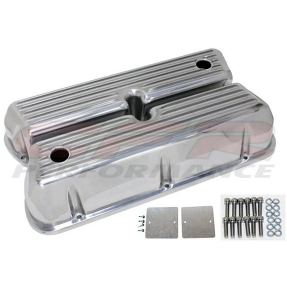CFR  1962-85 Ford Small Block 289-302-351W-5.0L Tall Polished Aluminum Valve Covers - Full Finned