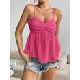 thumbnail image 3 of Womens Summer Spaghetti Strap Sexy Lace Trim Peplum Tank Top Backless Going Out Crop Tops for Women, 3 of 6