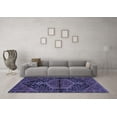 thumbnail image 3 of Ahgly Company Machine Washable Indoor Square Medallion Blue Traditional Area Rugs, 8' Square, 3 of 4