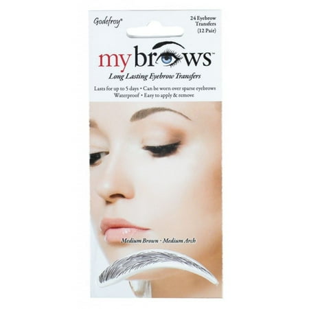 Godefroy MyBrows Temporary Waterproof Eyebrow Tattoo Transfers Medium Brown Medium Arch 12
