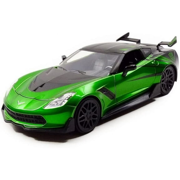 Jada Toys Metals Transformers Chevy Corvette Crosshairs Diecast Vehicle Green, 1:24 Scale