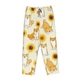 thumbnail image 4 of Kll Womens Shiba Inu Dog And Sunflower Print Pajama Pants Soft Pajama Bottoms For Women Cozy Lounge Pants, 4 of 9